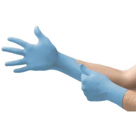 Ansell TouchNTuff 92-675, Nitrile Disposable Gloves, 4.3 mil Palm, Nitrile, Powder-Free, M, 100 PK, Blue 565717